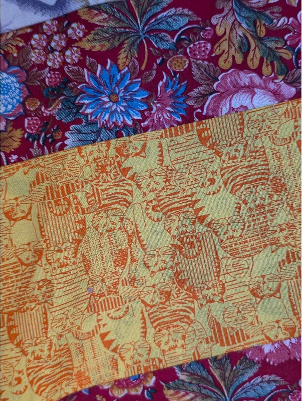 Vintage 1990s Handmade Quilt Blocks Lot 9 Pc 16x12 Laurel Burch OOP Cat